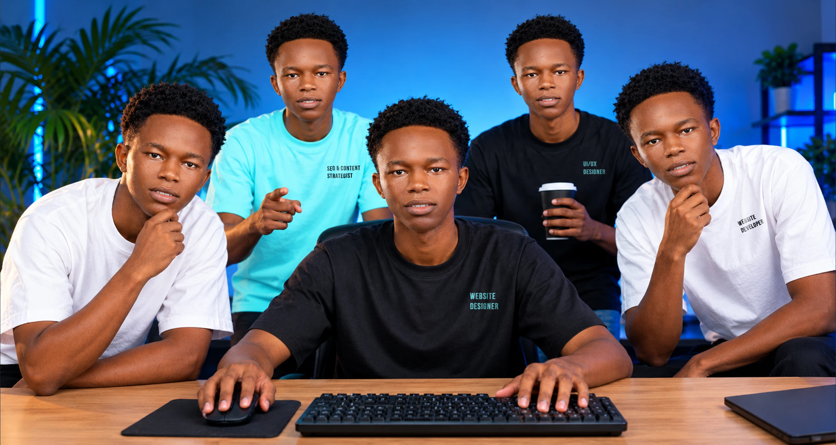 Stanley N., website designer and developer at work in Nairobi